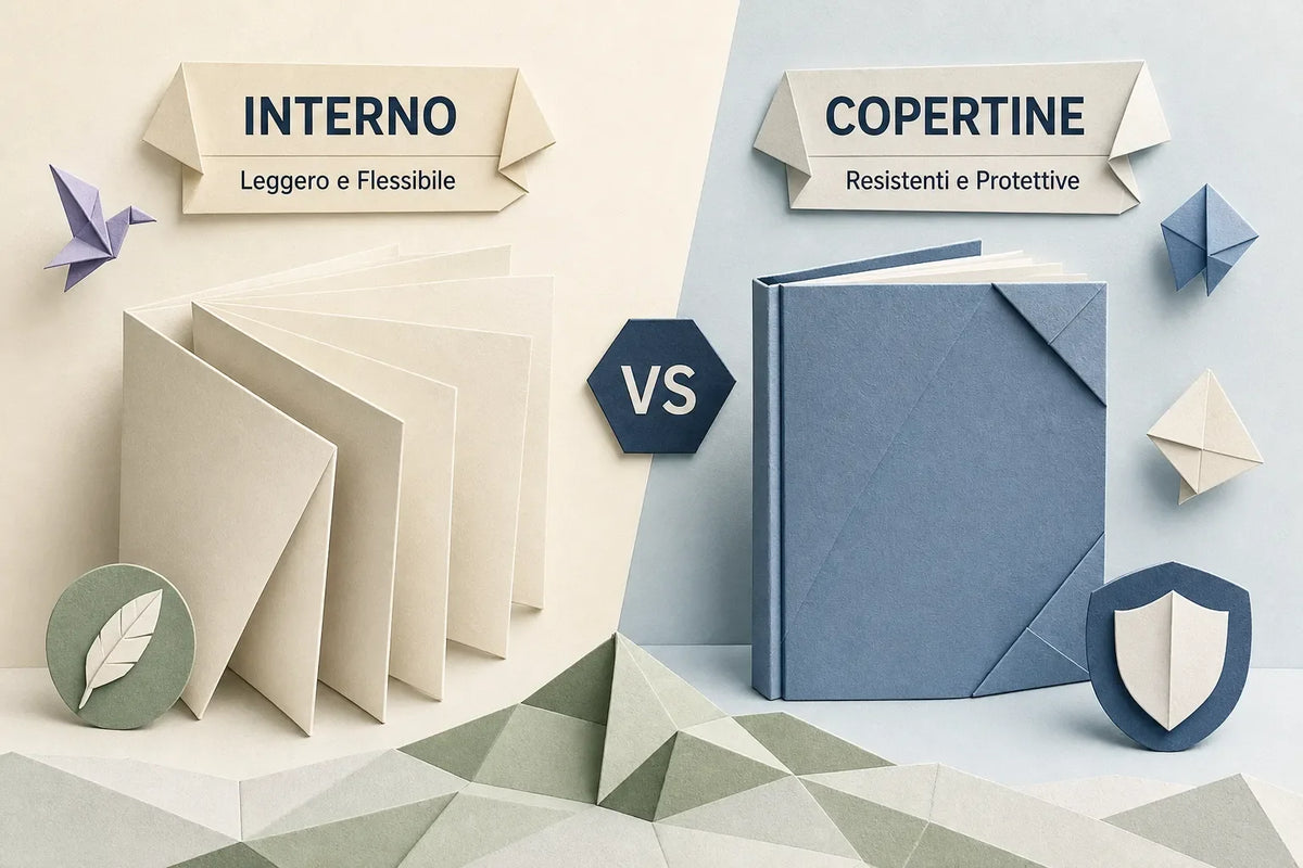 Carta per rilegatura interna vs copertine: qual è la differenza