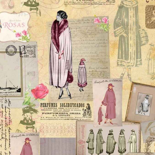 Carta decorata Collezione Fashion - Figurini moda vintage