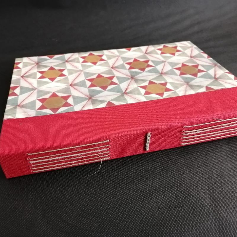 Carta decorata maioliche siciliane rosse per cartonage e progetti creativi