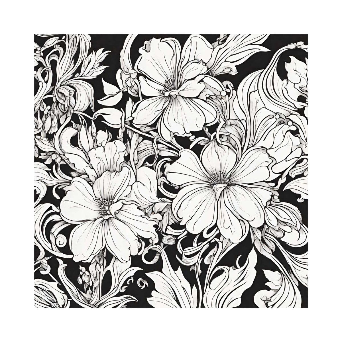 Motivo floreale Art Nouveau da colorare