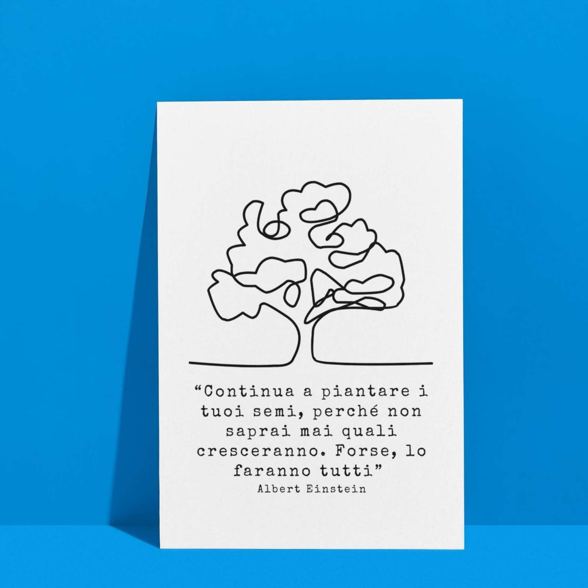Poster Albert Einstein A5 con citazione motivazionale