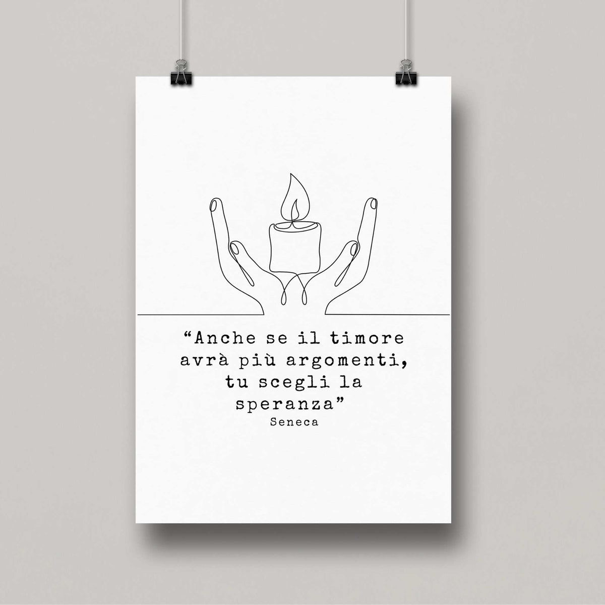 Poster filosofico Seneca con frase motivazionale