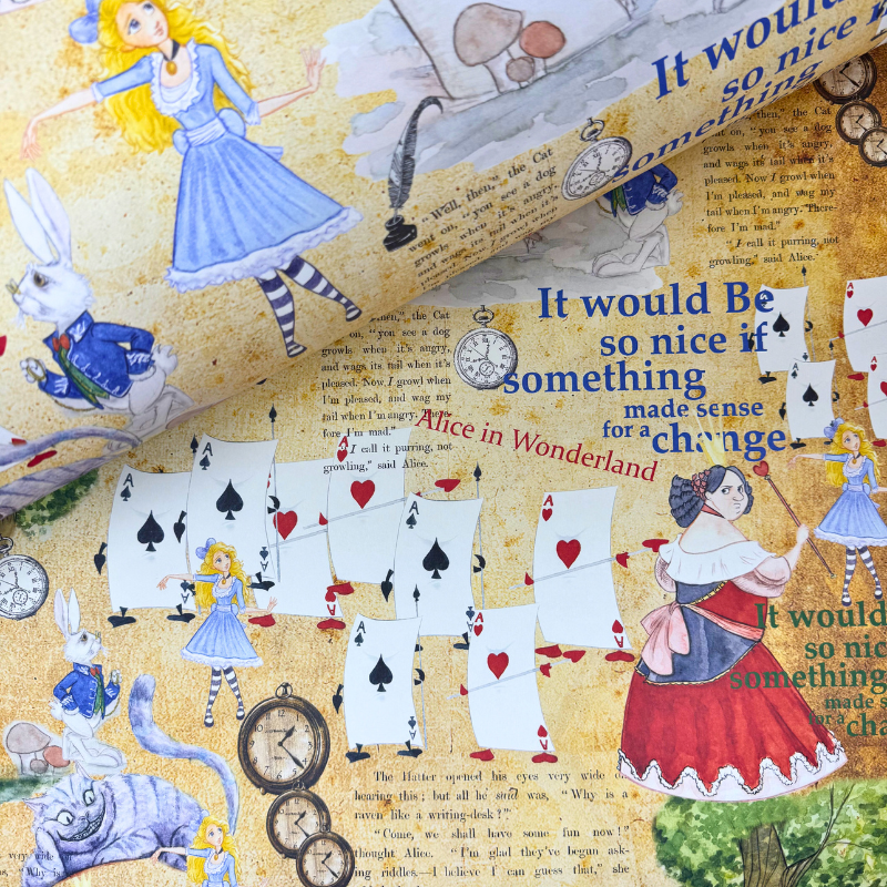 Carta decorata Alice nel Paese delle Meraviglie