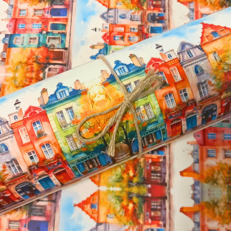 Carta decorata Olanda con case colorate