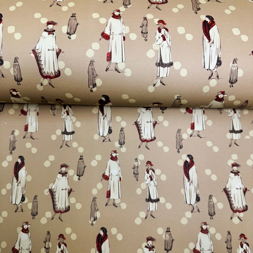 Carta decorata Art Déco con figurini di moda anni 20