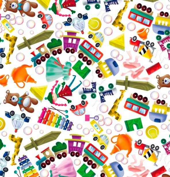 Pattern di giocattoli vintage sulla carta decorata ArtPapel