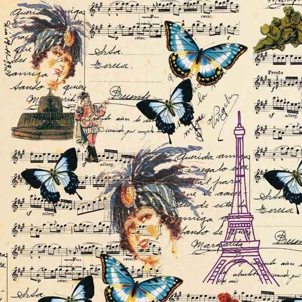 Dettaglio del pattern Belle Époque con figure femminili