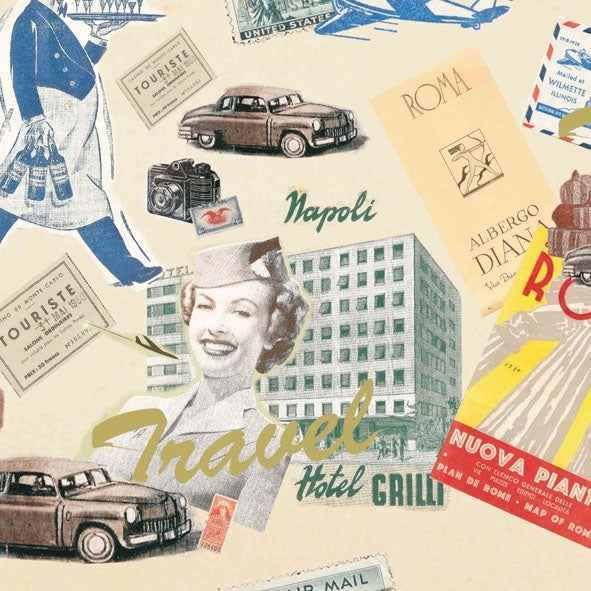 Dettaglio delle cartoline vintage dedicate a Roma