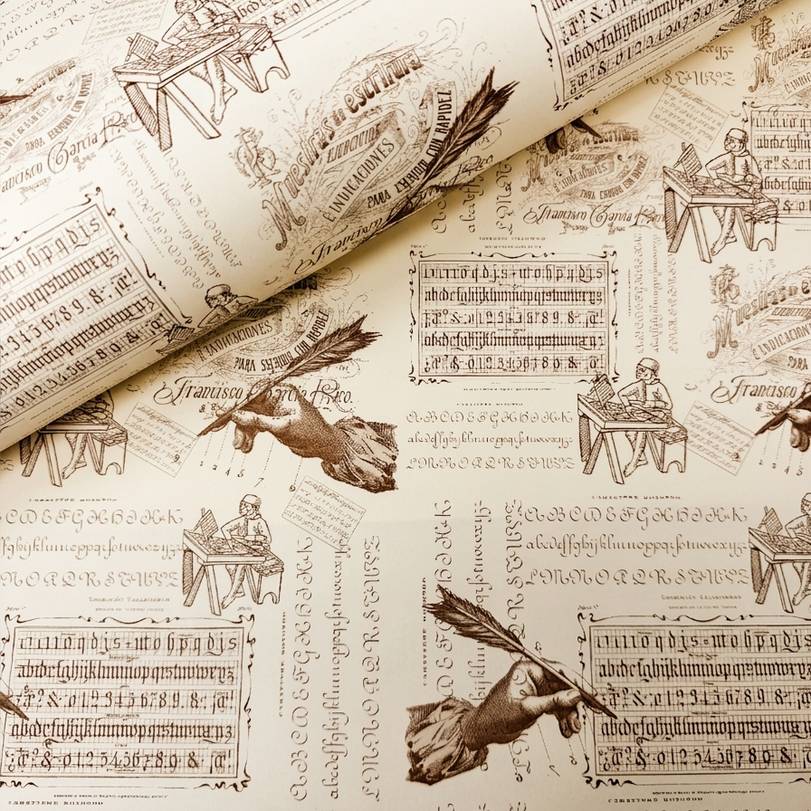 Carta decorata tipografia vintage con caratteri mobili
