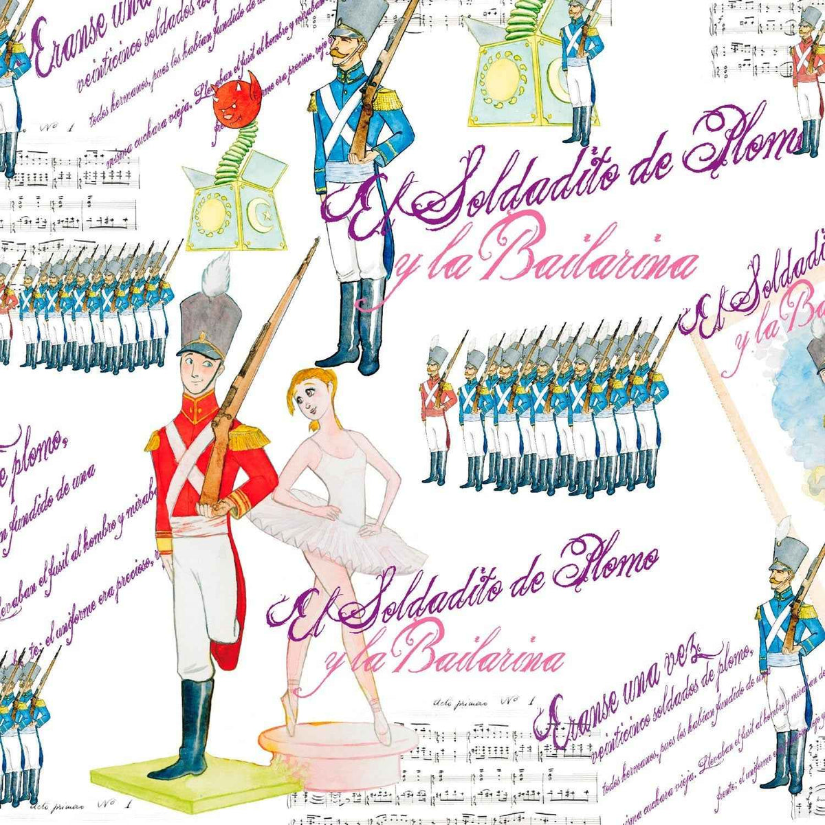 Dettaglio del motivo Soldatino di Piombo e Ballerina