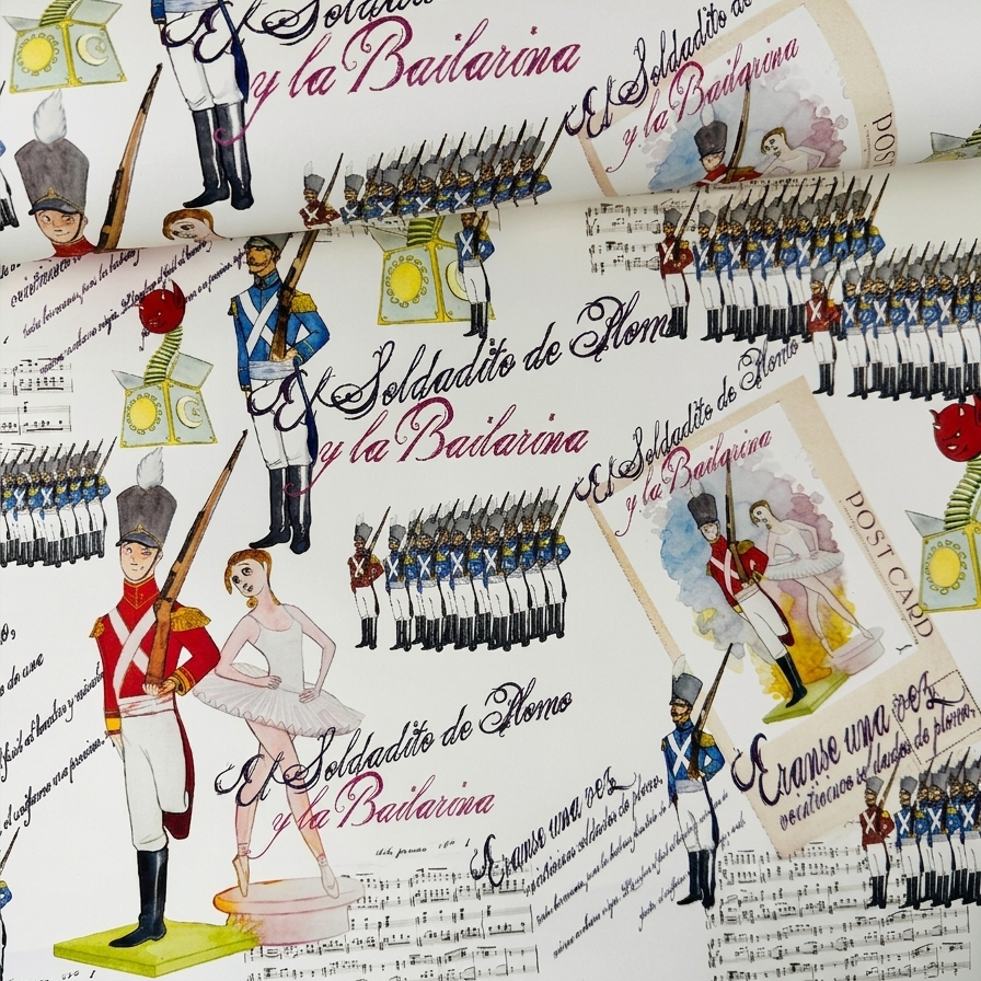 Carta decorata Il Soldatino di Piombo e la Ballerina