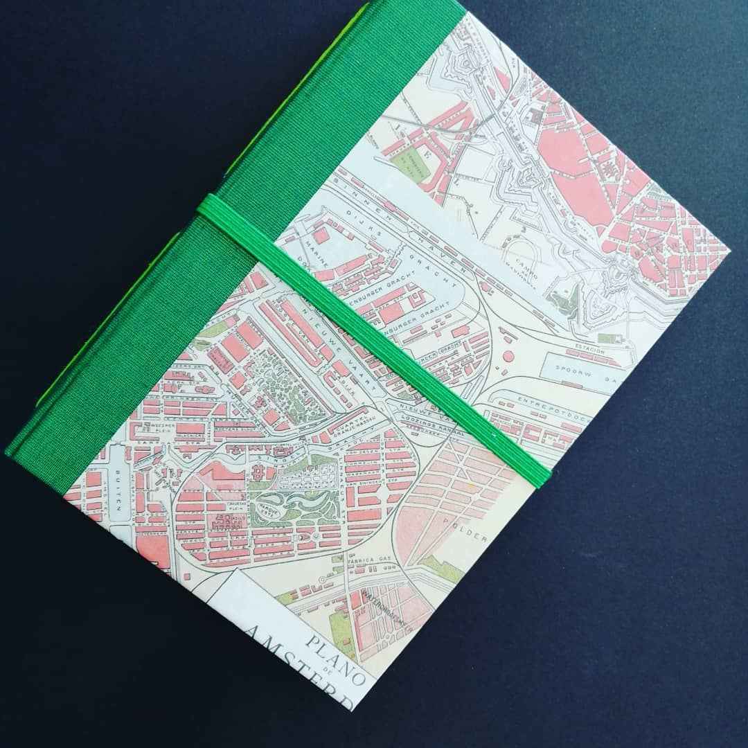 Carta decorata con mappa vintage formato 70 x 100 cm quaderno rilegato a mano
