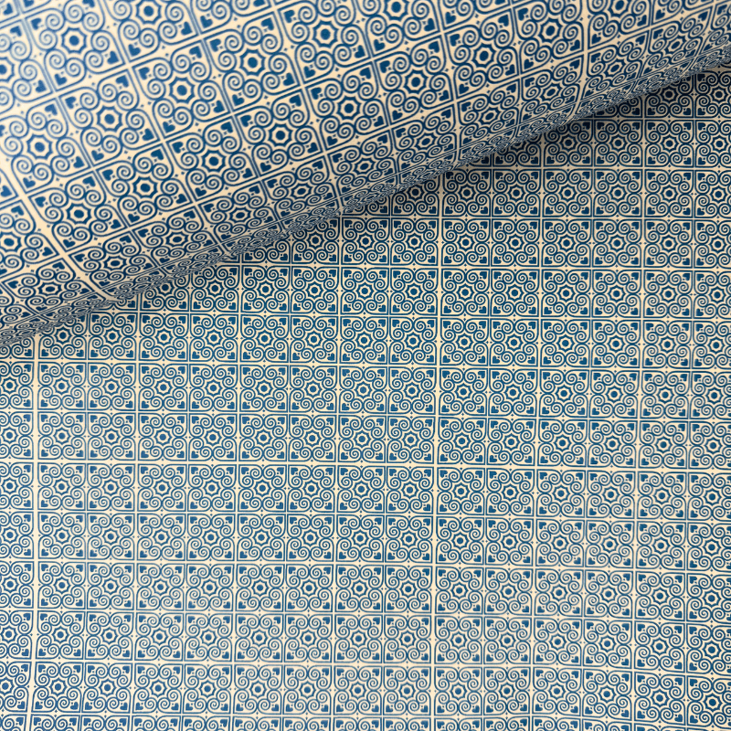 Carta Varese blu con motivo geometrico ornamentale 70 x 100 cm